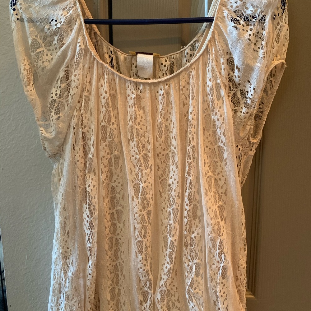Cream colored lace blouse